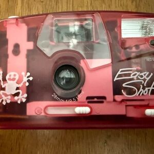 Easy Shot 28mm Film Camera 9.5 Lens Clear pinkish red Camera Rare!!